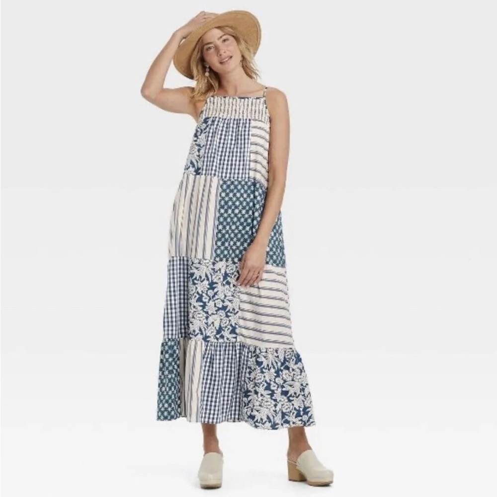 Universal Thread Patchwork Slip Maxi Dress - size L